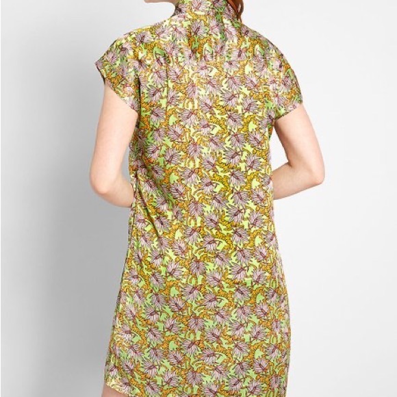 NWT-Size L-Compania Fantastica Green Palm Leaf Style of the Tiger Shirt Dress - Picture 4 of 13